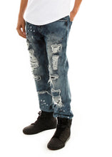 Load image into Gallery viewer, Slim Fit Ripped and Patched Distressed Jeans
