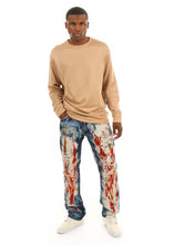 Load image into Gallery viewer, D7PT1081 Painted Wash, Men&#39;s Paint Splatter Jeans
