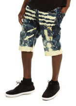 Load image into Gallery viewer, Bleached and Distressed Denim Shorts
