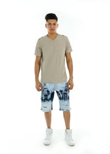 Load image into Gallery viewer, Ripped Bleached Denim Shorts

